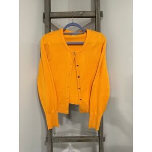 LOFT Gold Button Soft Cozy Yellow Cardigan‎ long sleeved